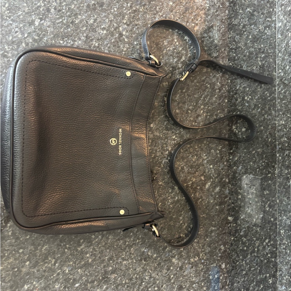 Michael Kors Black Pebbled Leather Shoulder Bag